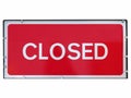 Closed sign isolated over white Royalty Free Stock Photo