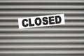 Closed Sign Shutter Door Royalty Free Stock Photo