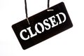 Closed signboard on white background Royalty Free Stock Photo