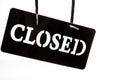 Closed signboard on white background Royalty Free Stock Photo