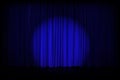 Closed silky luxurouse blue curtain stage backdrop with backlight. Teater curtaines. Vector gradient illustration Royalty Free Stock Photo