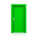 Closed Single Green Door