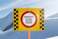 Closed slope sign Royalty Free Stock Photo