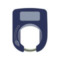 Closed smart bicycle lock in the form of a horseshoe on a white background isolated. Theft protection and payment methods for rent