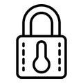 Closed smart lock icon, outline style