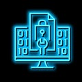 closed source software neon glow icon illustration Royalty Free Stock Photo