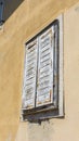 Closed spalette - window. Piran, Obalno-kraska, Slovenia, June 2020 Royalty Free Stock Photo