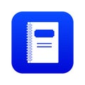 Closed spiral notebook icon digital blue