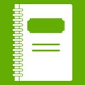 Closed spiral notebook icon green Royalty Free Stock Photo