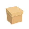 Closed Square Paper Box Icon Vector. Cardboard Box Mockup Image