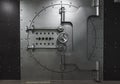 Closed steel bank vault door, close-up. Bank vault Royalty Free Stock Photo