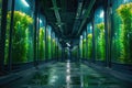 closed systems, bioreactors with tanks in which green algae are grown. algae farms. Algae-based biofuels as a renewable