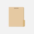 Closed tabbed file folder with interior fastener to keep paper mockup