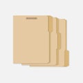 Closed tabbed folders with interior fastener to keep documents mockup