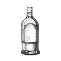 Closed Tall Classic Mexican Tequila Bottle Vector