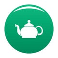 Closed teapot icon vector green