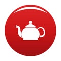 Closed teapot icon vector red