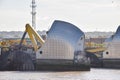 Closed Thames Barrier, London, UK Royalty Free Stock Photo