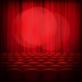 Closed theater red curtains. EPS 10 Royalty Free Stock Photo