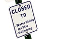 Closed To Water Sports Sign Royalty Free Stock Photo