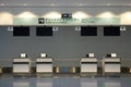 Closed Tokyo Haneda international airport check-in counters Royalty Free Stock Photo