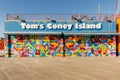 closed Tom\'s Coney Island beachfront restaurant in New York, USA
