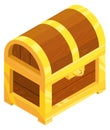 Closed treasure chest. Cartoon isometric game icon