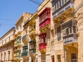 Closed and typical Maltese balconies with the name gallarija