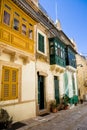 Closed and typical Maltese balconies with the name gallarija