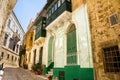 Closed and typical Maltese balconies with the name gallarija