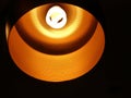 Closed up of black orange ceiling lamp Royalty Free Stock Photo