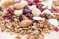 Closed up and blur breakfast healthy food, granola, musli, Organ