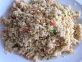 Closed up carp fried rice, ready to eat and quick cooking food