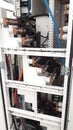 Closed up copper busbar install inside main distribution panel