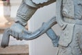 Closed up detail Chinese Warrior Sculpture in The Phra Chettuphon Wimon Mangkhalaram Wat pho