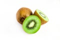 Closed up fresh sliced kiwi fruit on white background Royalty Free Stock Photo