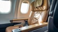 Close-up picture of the inside of the aeroplane Royalty Free Stock Photo