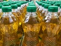 Closed up pile of bottled palm oil Royalty Free Stock Photo