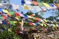 Closed up prayer flagg in Swayambhunath , Nepal Royalty Free Stock Photo