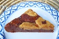 A slice of Mouthwatering Chocolate Brookie on a White Plate