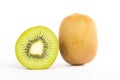 Closed up sliced kiwi fruit on white Royalty Free Stock Photo