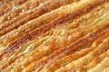 Closed Up Texture of Rolled and Folded Layers of French Palmier Pastry or Elephant Ear Cookie