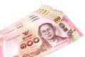 Closed up Thai bill one hundred baht