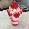 Ice cream strawberry soft serve