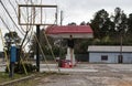 Closed urban gas station and convenience store