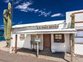 Closed US Post Office and Cactus in Quartzsite,. West, Highway Royalty Free Stock Photo
