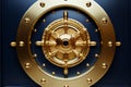 Closed vintage bank vault door with security safe box for background or wallpaper use Royalty Free Stock Photo