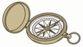 Closed Vintage Pocket Compass Classic Navigation Device, vector design Generative AI Royalty Free Stock Photo