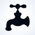 Sketch of water tap. Vector illustration