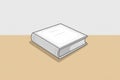 Closed white book resting on a light brown surface with shadow Royalty Free Stock Photo